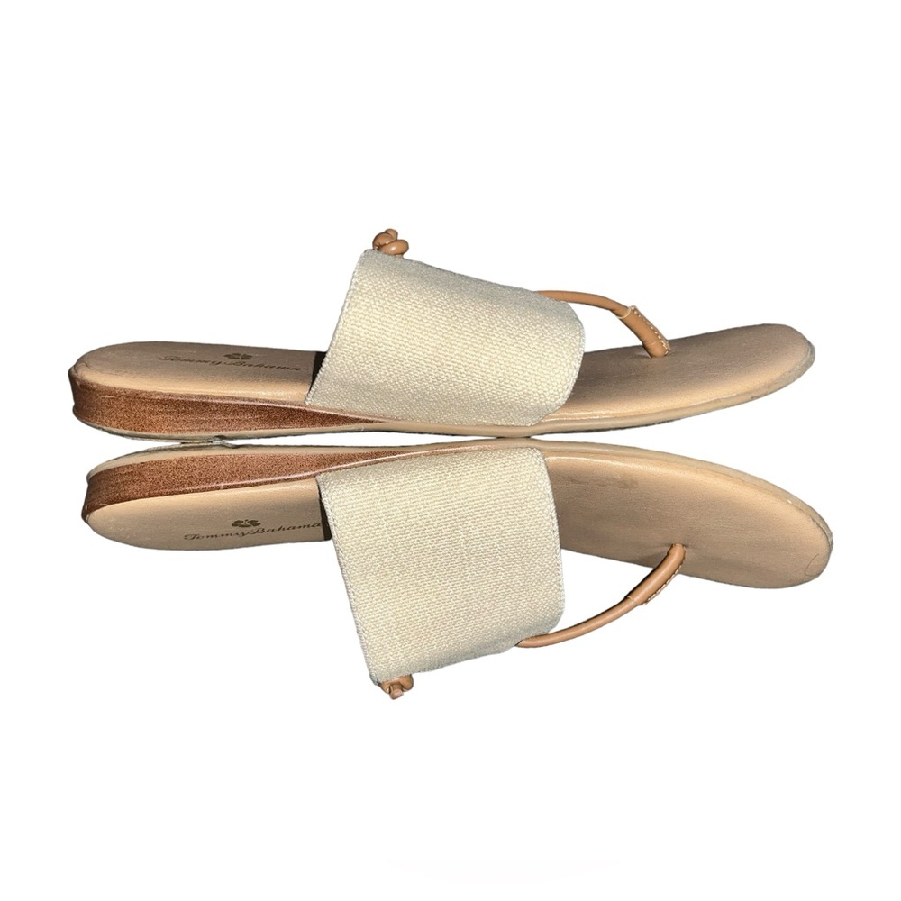 Tommy Bahama Sandals Womens 9.5M Flats Thong Slide Metallic Gold Comfort Slip On - Picture 4 of 6